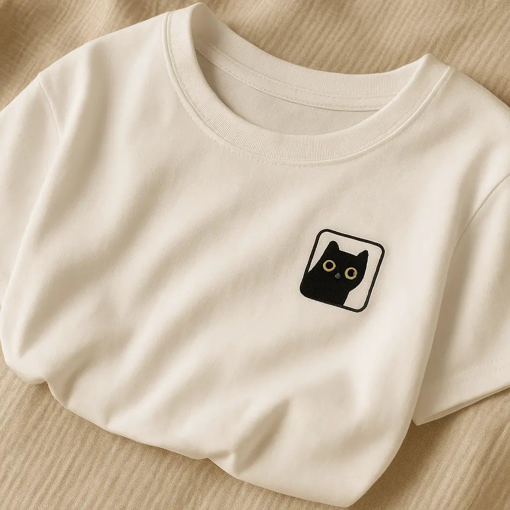 Fashion Women T-shirt Cartoon Cat Print Short Sleeve T Shirt Female Harajuku Casual O-Neck Clothes Top Unisex Streetwear Y2k Tee - Novarashop