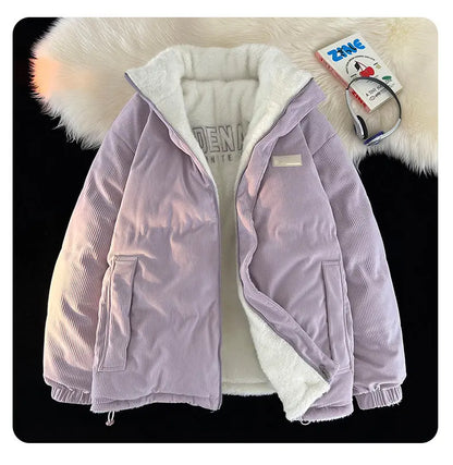 Thickened Double-sided Wear Berber Fleece Cotton Coat Cotton-padded Clothes For Men And Women Novara Shop  118.80 Novara Shop Purple Pink / XL  118.80