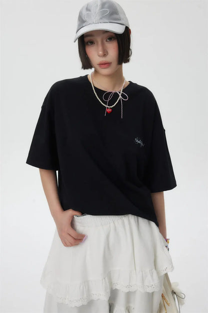 Letter Print Short-sleeve T-shirt For Women Novara Shop   Novara Shop