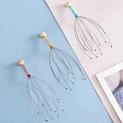 1PC Octopus Head Massager Stainless Steel Engraved Head Relaxer Brain Massage Claw Scalp Scratcher Itch Reliever Random Color Novara Shop   Novara Shop