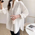 Office Lady Elegant White Casual Loose Blouses Fashion New Cotton Long Sleeve Women Shirt Turndown Collar Tops Novara Shop   Novara Shop