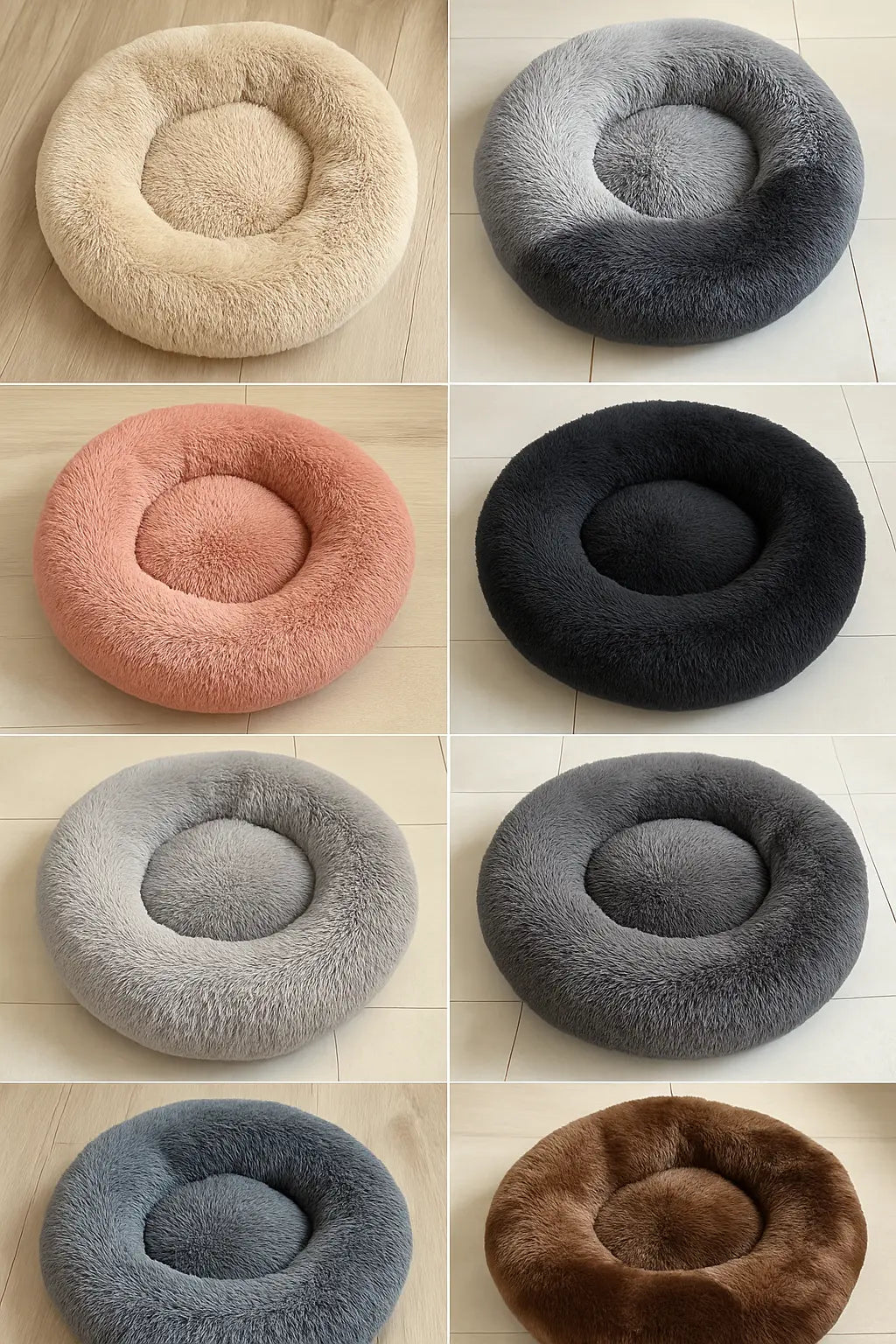 Round Dog Bed Winter Warm Cat Bed Plush Basket for Dog Washable Pet Bed for Small Medium Large Dog Sofa Cat - Novarashop