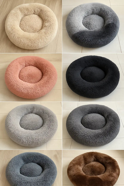Round Dog Bed Winter Warm Cat Bed Plush Basket for Dog Washable Pet Bed for Small Medium Large Dog Sofa Cat - Novarashop
