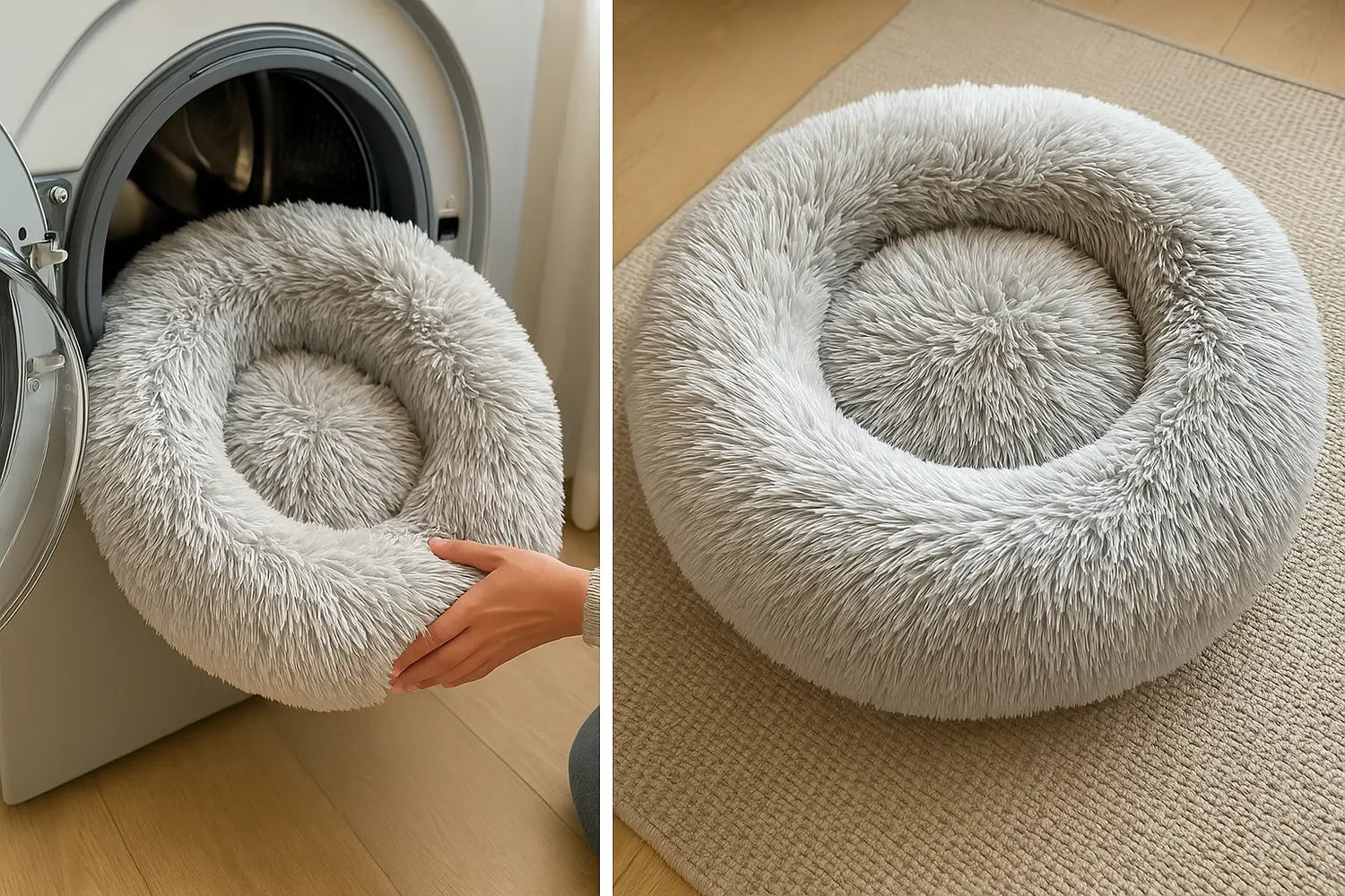 Round Dog Bed Winter Warm Cat Bed Plush Basket for Dog Washable Pet Bed for Small Medium Large Dog Sofa Cat - Novarashop