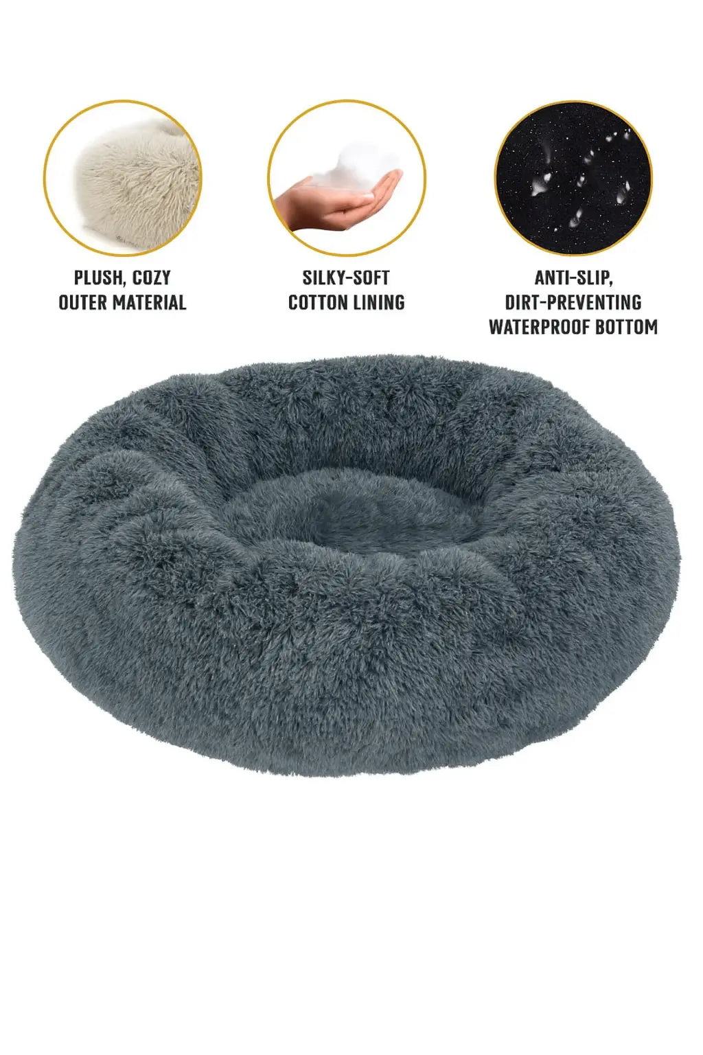Round Dog Bed Winter Warm Cat Bed Plush Basket for Dog Washable Pet Bed for Small Medium Large Dog Sofa Cat - Novarashop