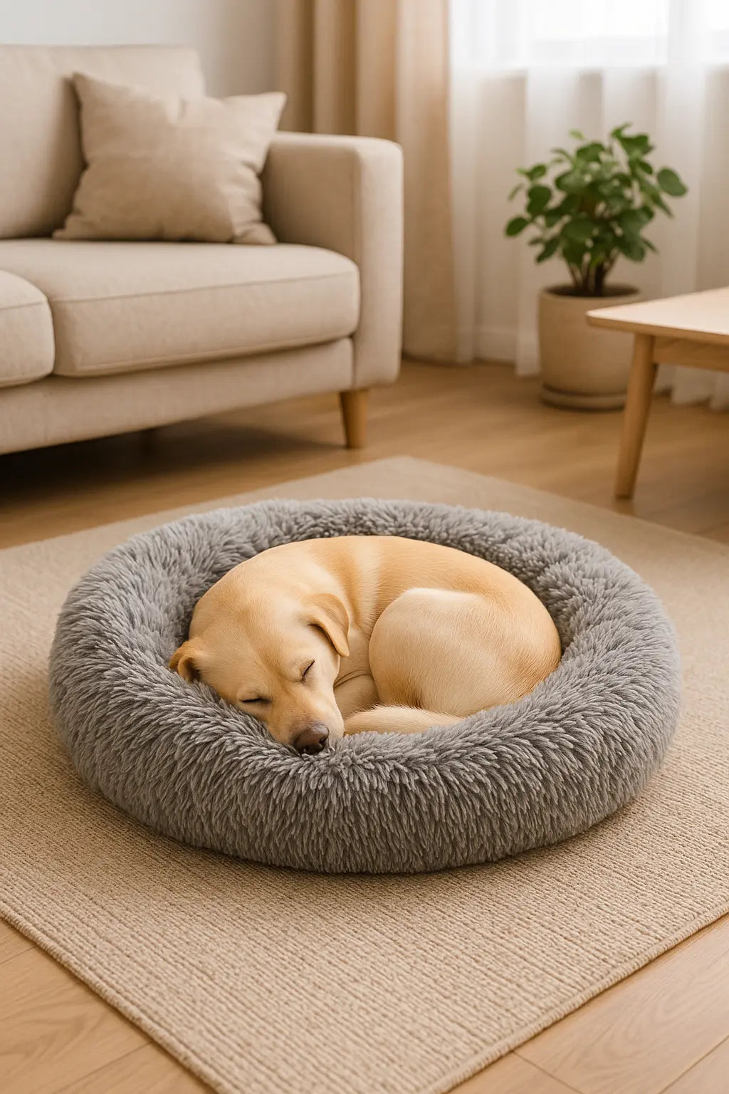 Round Dog Bed Winter Warm Cat Bed Plush Basket for Dog Washable Pet Bed for Small Medium Large Dog Sofa Cat - Novarashop