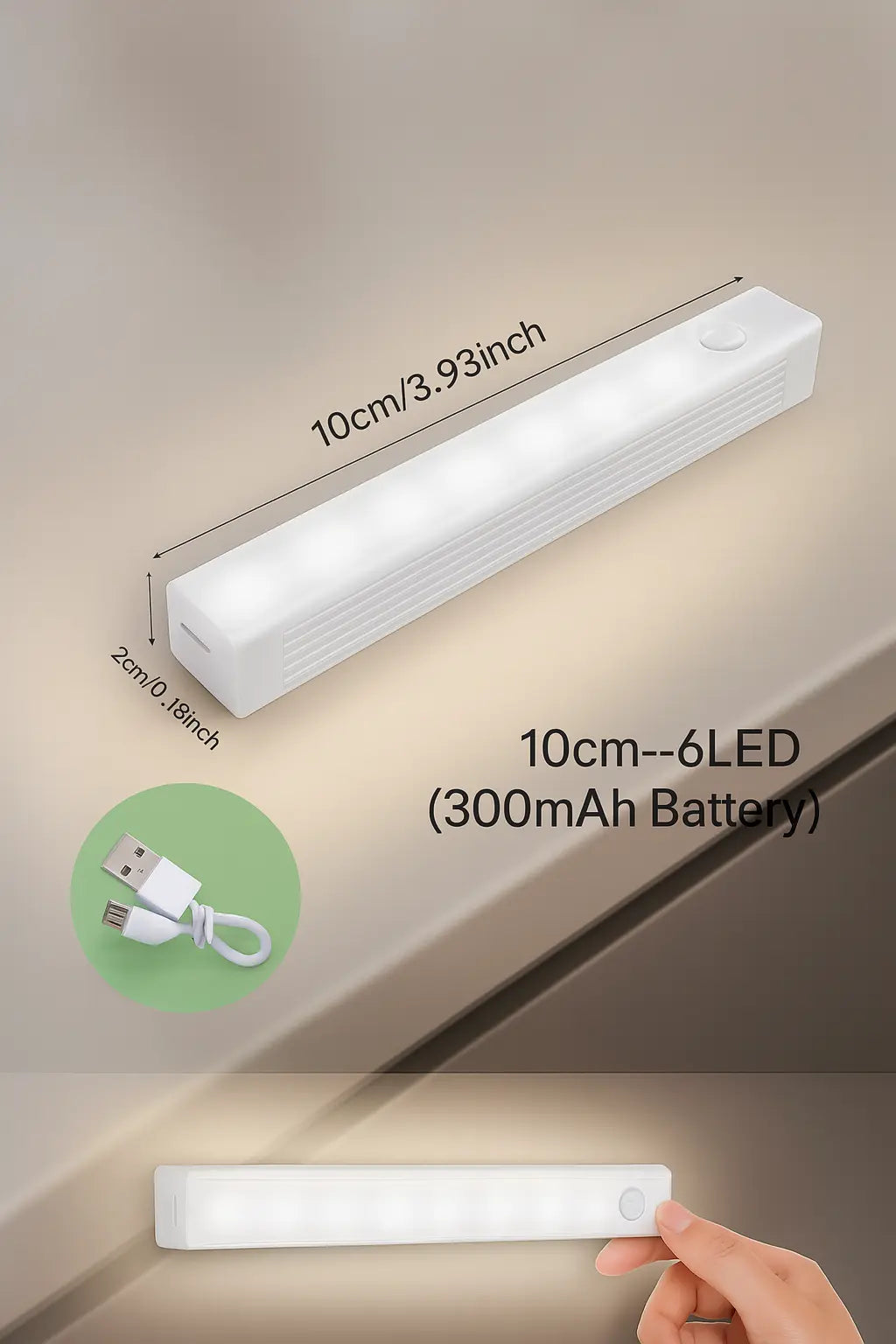 Motion sensor LED night light for cabinet and wardrobe lighting