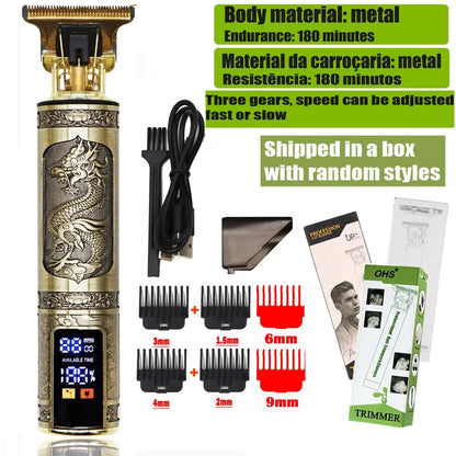 Vintage T9 Hair Clipper Beard Shaving Body Hair Trimmer Clippers Electric Men Haircut Machine 0mm Barber Shaver Novara Shop   Novara Shop
