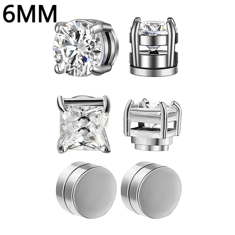 1Pairs Crystal Strong Magnetic Ear Stud Clip Earrings for My Novara Shop   Novara Shop