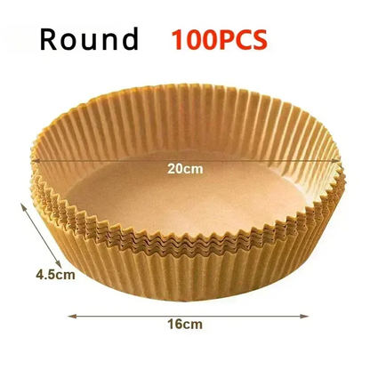 50pcs/set Air Fryer Disposable Paper Parchment Wood Pulp Steamer Cheesecake Air Fryer Accessories Baking Paper For Air Fryer Novara Shop   Novara Shop