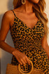 Sexy V Neck Off Shoulder Slip Maxi Dress Woman Spring Summer Fashion Elegant Sleeveles Leopard Print Dresses For Women - Novarashop