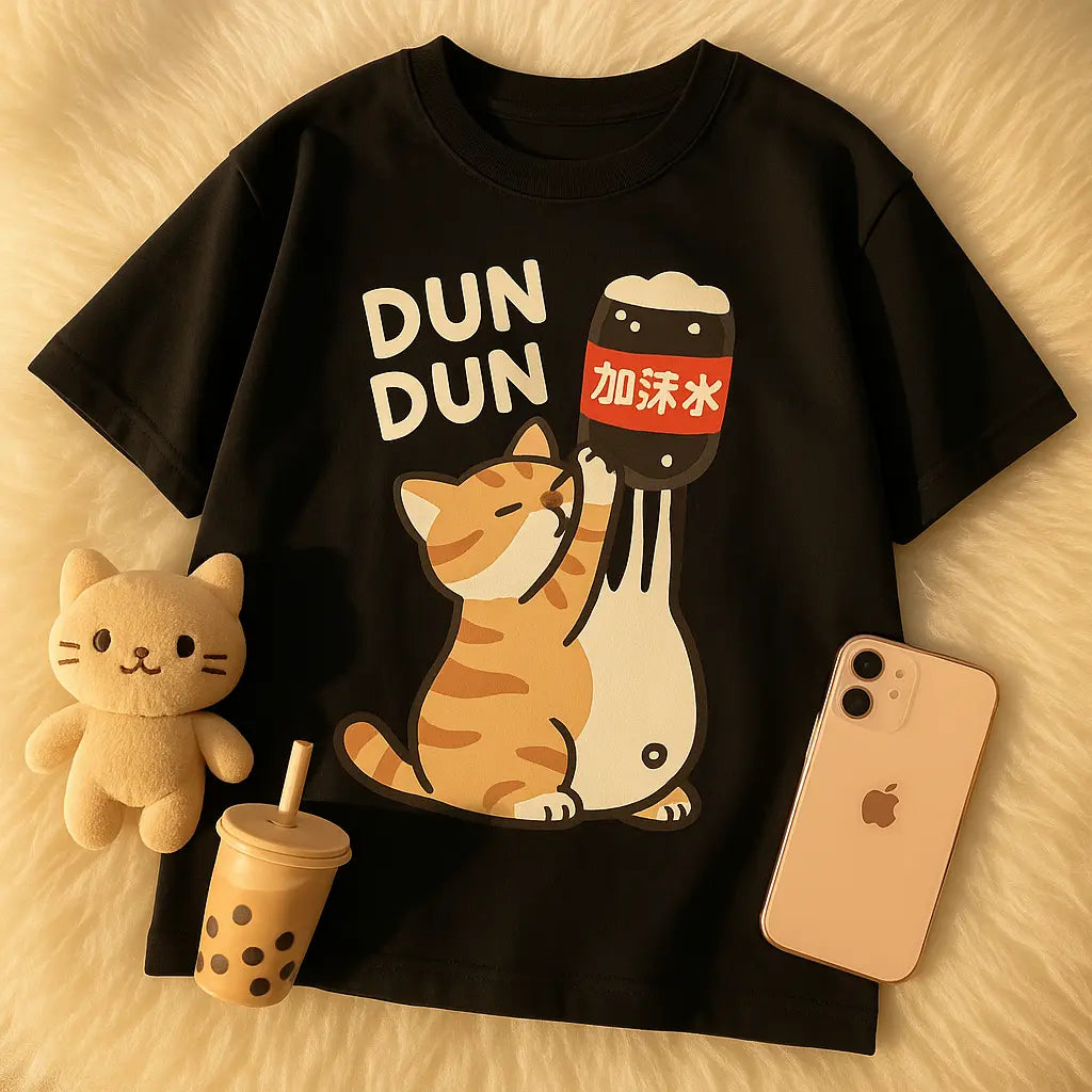 T Shirt Cat Chinoiserie Style Funny Summer Retro Trend Cartoon Kitten Tops Tee T-shirt Women Design Lovers Casual Short Sleeved - Novarashop