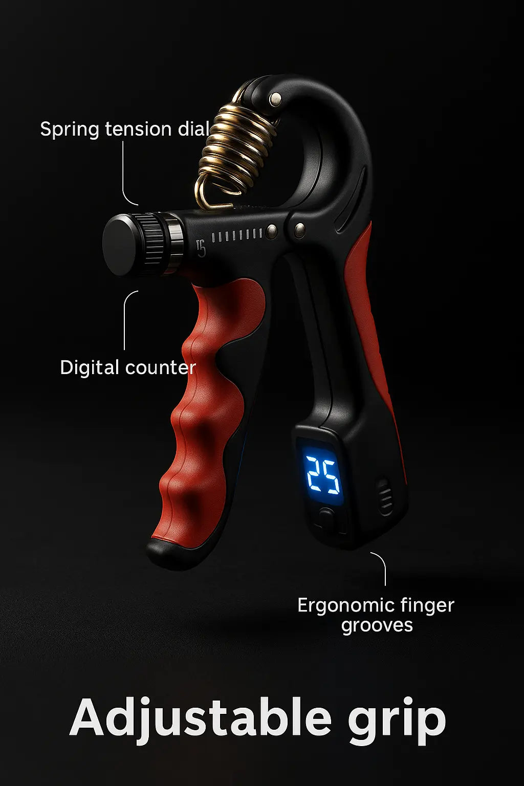 5-100KG Electronic Counting Adjustable Grip For Rehabilitation Hand Muscle Strength Gym Wrist Strengthener Recovery Fitness - Novarashop