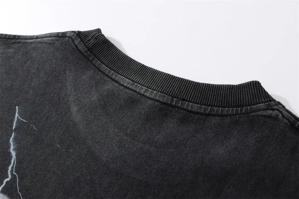 Devil Print Washed T-shirt Men Novara Shop Devil Print Washed T-shirt Men  Novara Shop  Devil Print Washed T-shirt Men