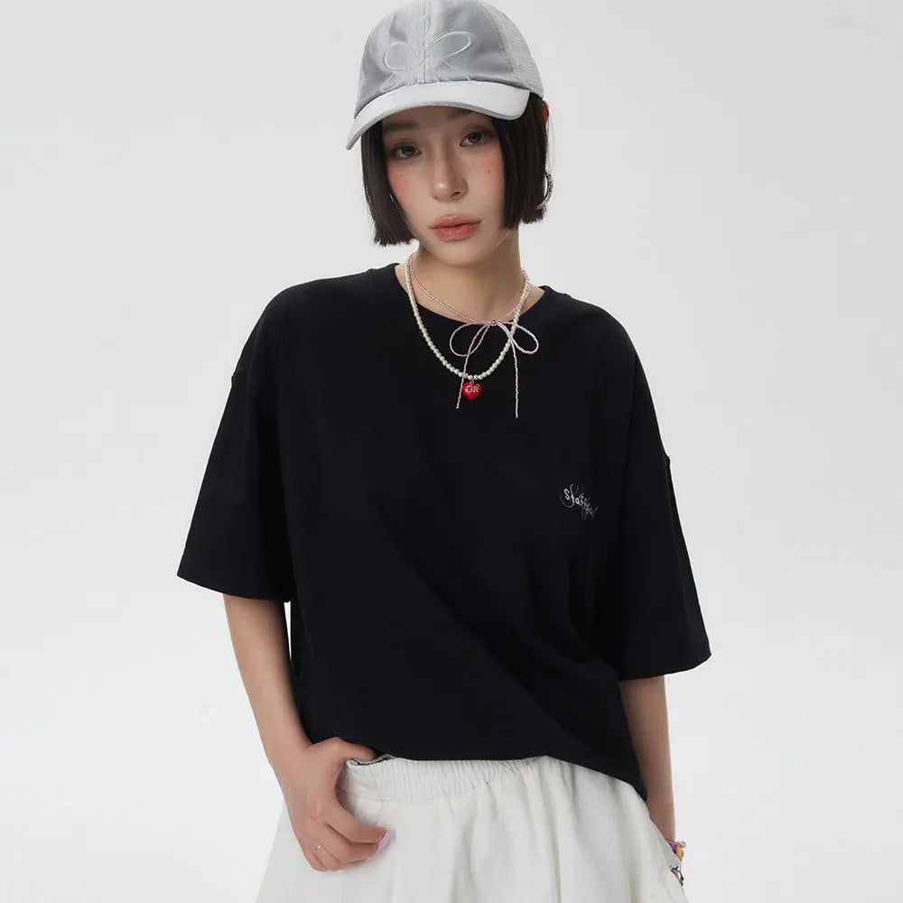Letter Print Short-sleeve T-shirt For Women Novara Shop   Novara Shop