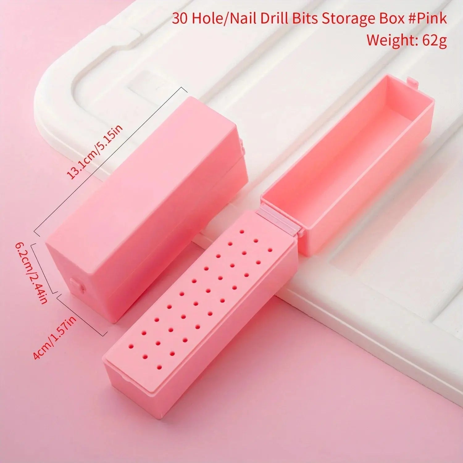 30/100 Hole 1PC of Various Styles Portable Organizer for Storing And Organizing Nail Drill Bits, Featuring a Dustproof Base Novara Shop