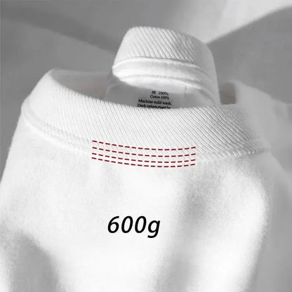 600grams 100% Cotton Men Oversized Heavyweight T Shirt Summer Women Short Sleeve Top Casual Men&