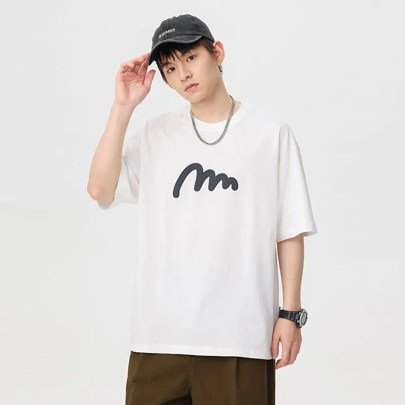 Fashion Cotton Print Short Sleeve T-shirt Men Novara Shop   Novara Shop