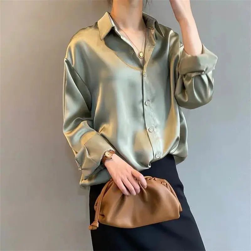 Woman Spring Autumn Style Blouses Shirts Lady Casual Long Sleeve Turn-down Collar Blusas Tops DF4849 Novara Shop   Novara Shop