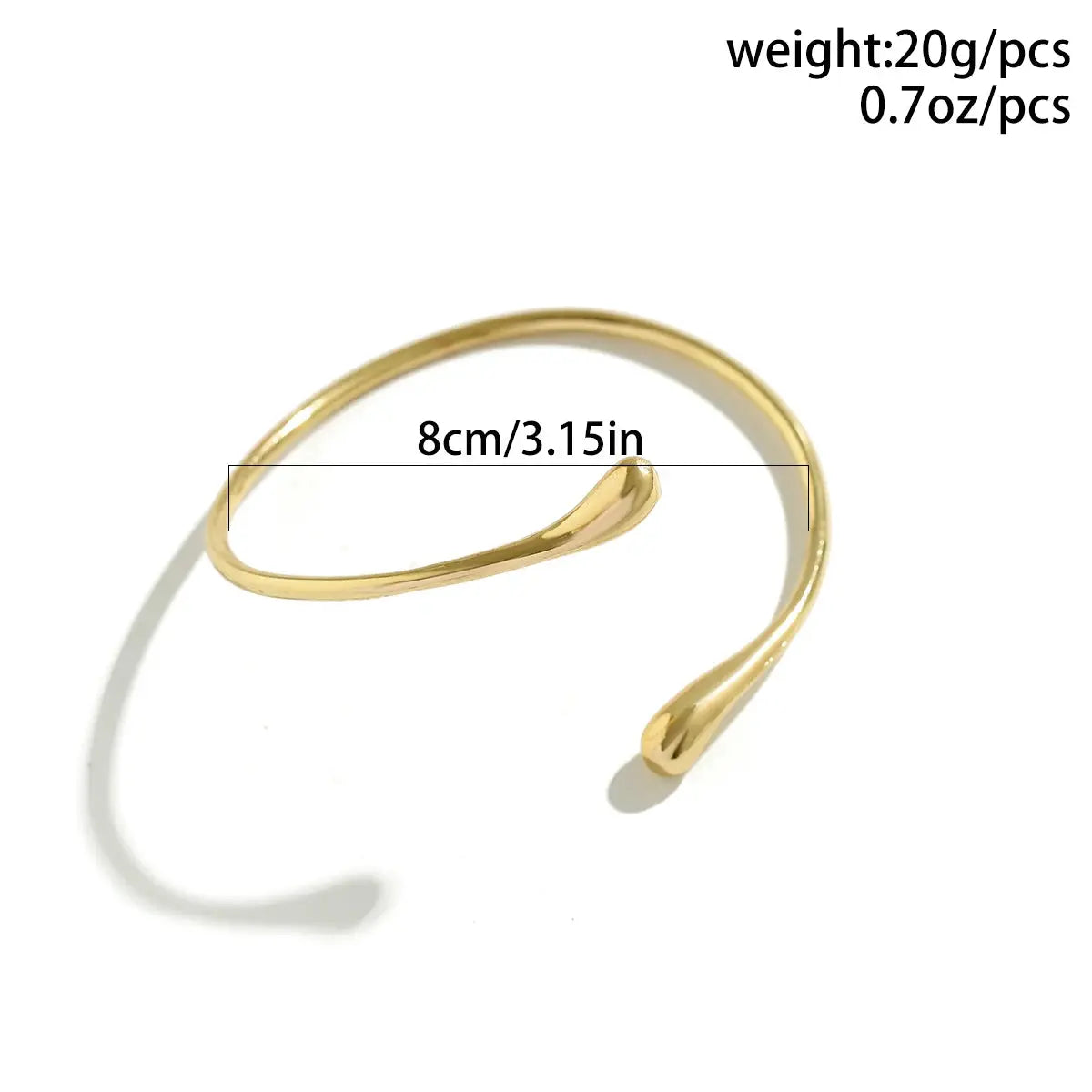 Ingemark Simple Vintage Water Drop Open Cuff Bangles fft New - Novarashop