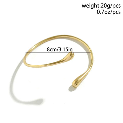 Ingemark Simple Vintage Water Drop Open Cuff Bangles fft New - Novarashop