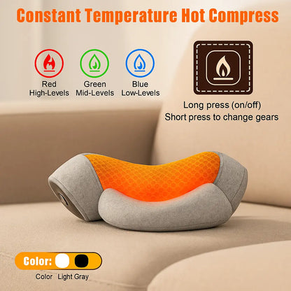 Electric Massager Cervical Pillow Hot Compress Vibration Massage Neck Traction Relax Sleeping Pillow Spine Support Normal - Novarashop