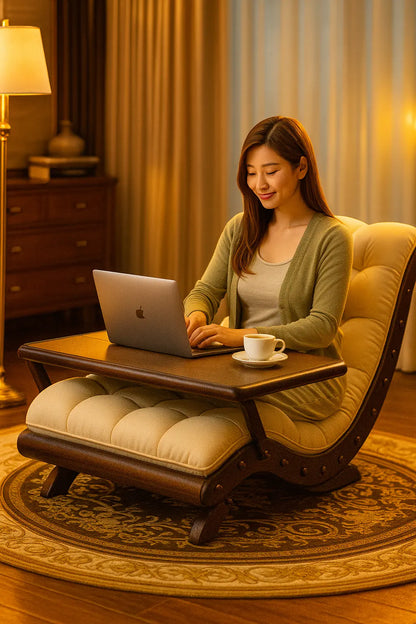 Warming Banana Rocking Chair Simple Lazy Solid Wood Single Sofa New Balcony Lounge Chair Living Room Home Retro Leisure Shake - Novarashop
