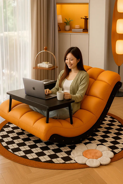 Warming Banana Rocking Chair Simple Lazy Solid Wood Single Sofa New Balcony Lounge Chair Living Room Home Retro Leisure Shake - Novarashop