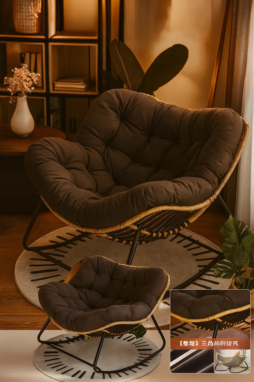 Human Bird Nest Rattan Weaving Rocking Chair Leisure Sofa Home Balcony Single Lazy Sofa Rocking Chair Rattan Chair Can Sleep - Novarashop