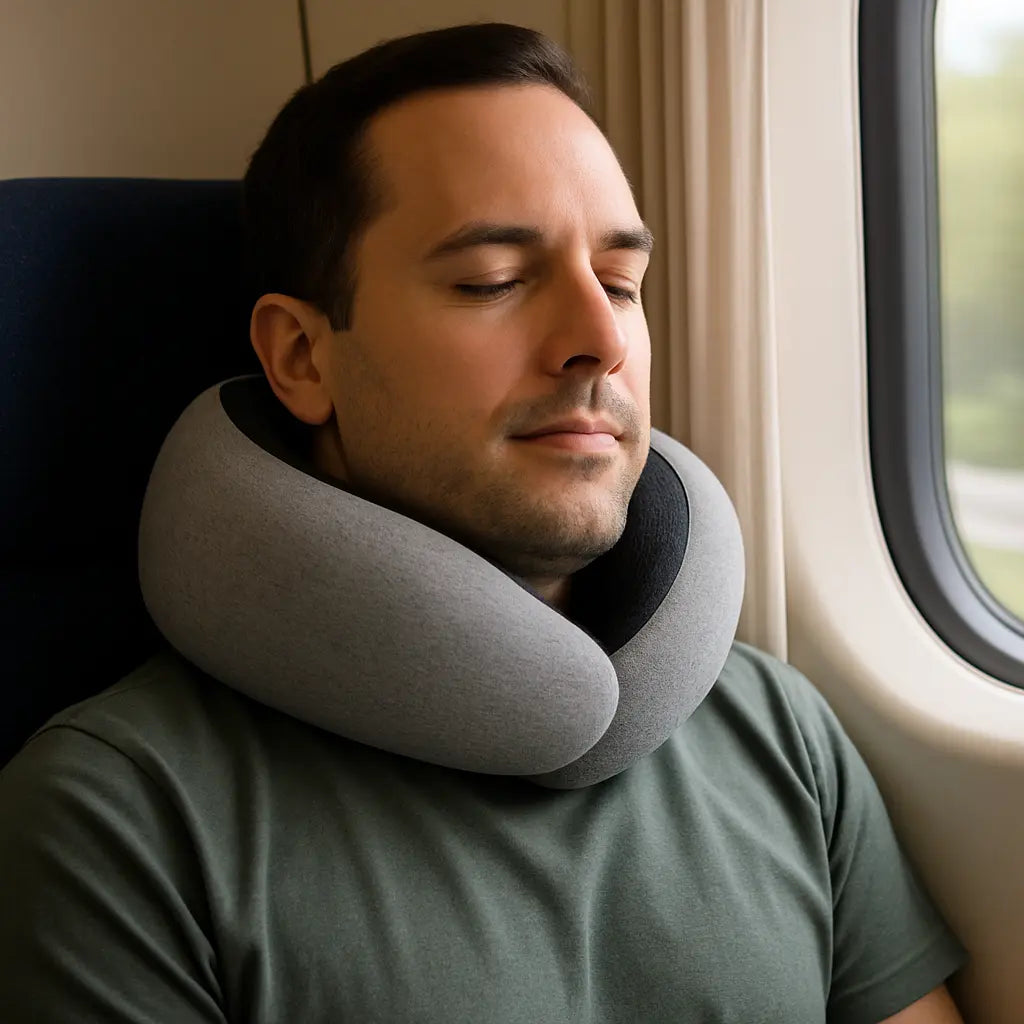 Memory Foam Travel Neck Pillow U-shaped Pillow Snail Style Travel Neck Support Portable Adjustable Soft Noon Break Sleep Pillows - Novarashop