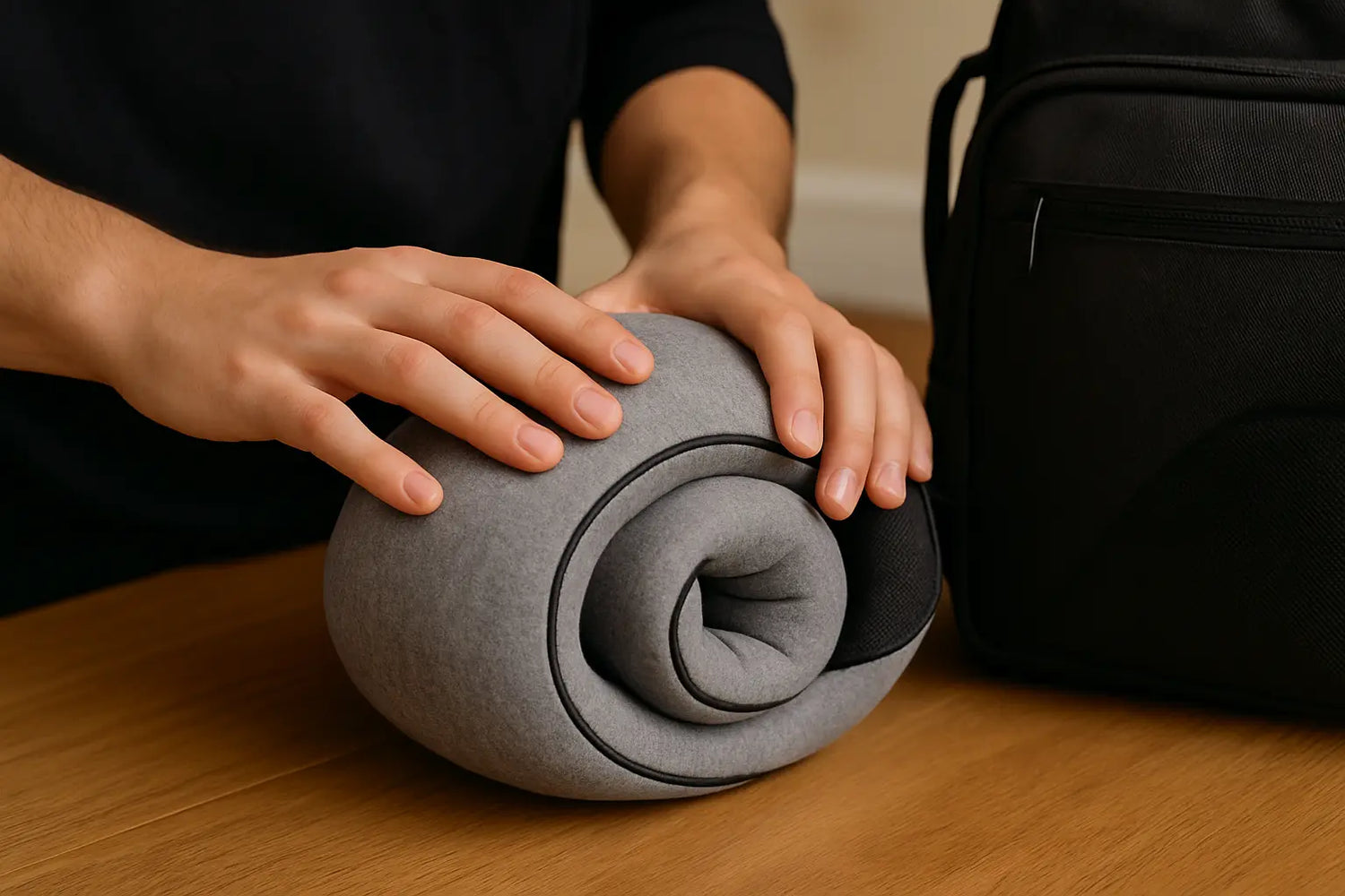 Memory Foam Travel Neck Pillow U-shaped Pillow Snail Style Travel Neck Support Portable Adjustable Soft Noon Break Sleep Pillows - Novarashop