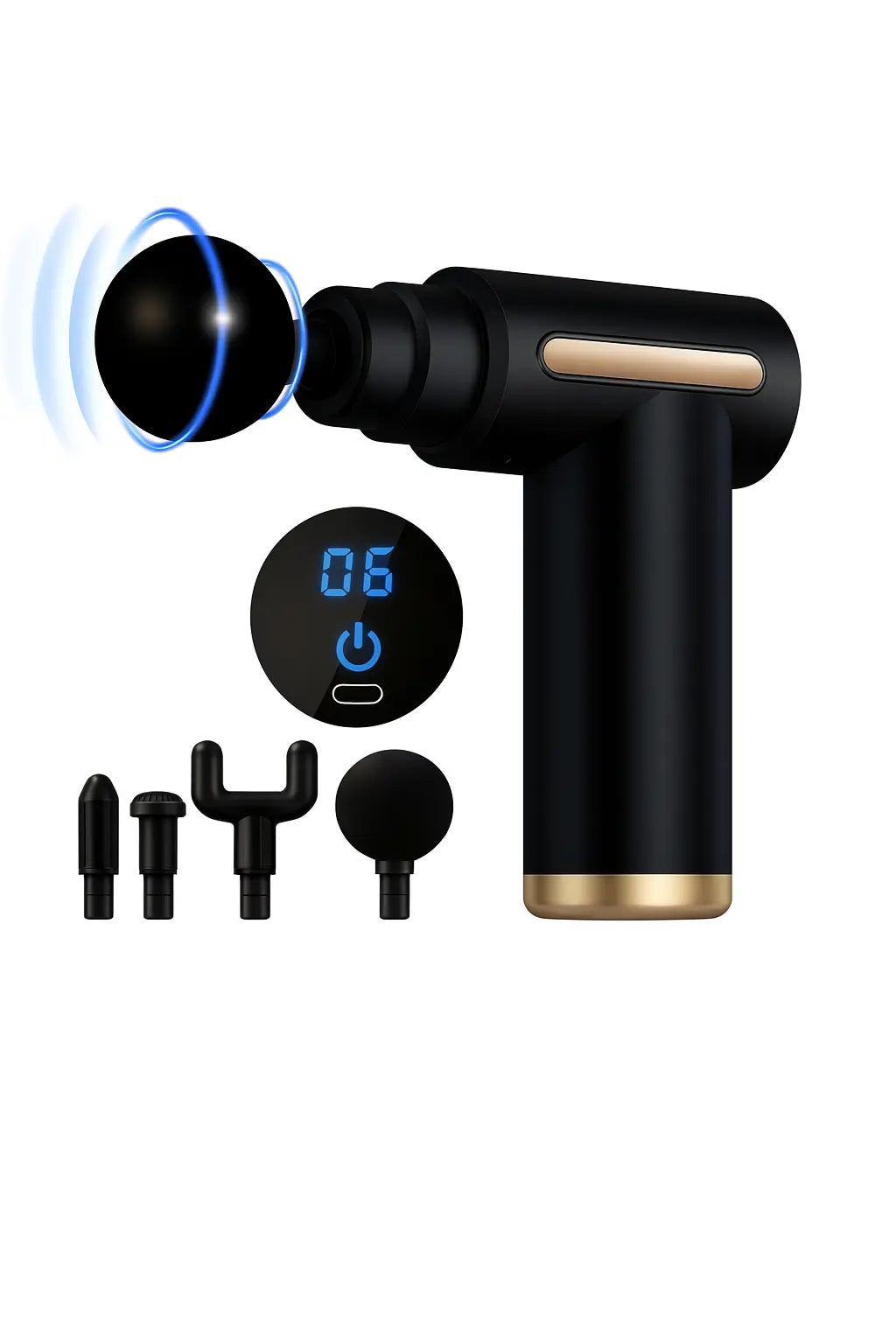 Portable Fascia Gun Vibration Massage Gun For Body Neck Back Deep Muscle Relaxation Fitness Slimming One Head - Novarashop