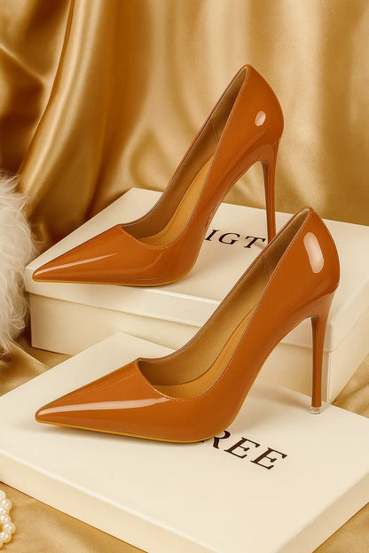 Autumn Patent Leather Concise Women&