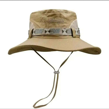 Summer Bucket Hat for Men - Outdoor UV Protection Wide Brim Panama Safari Hunting Hiking Mesh Fisherman Beach Cap