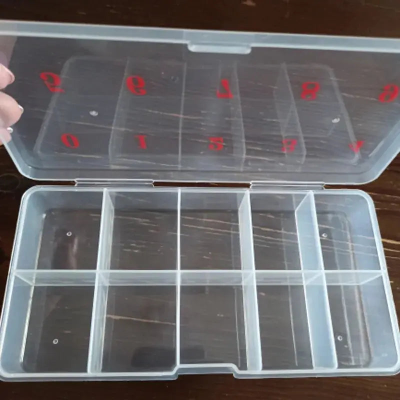 10Grids Nails Art Organizer Box Storage Tool For False Nail Tips Glitter Rhinestone Tools 2 Size Plastic Empty Fake Nail Storage Novara Shop