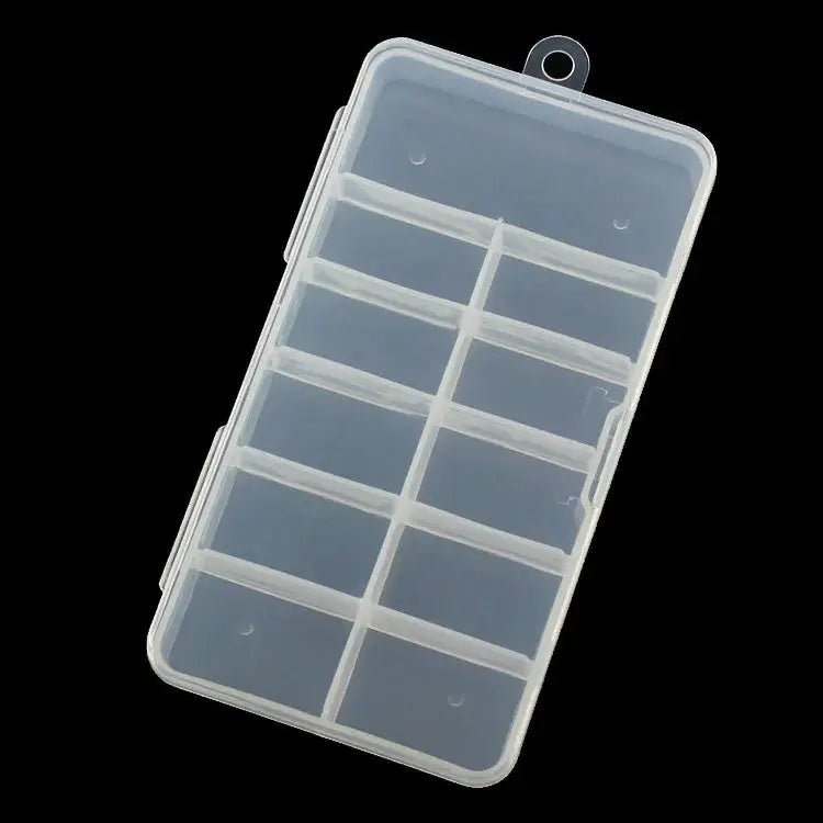 10Grids Nails Art Organizer Box Storage Tool For False Nail Tips Glitter Rhinestone Tools 2 Size Plastic Empty Fake Nail Storage Novara Shop