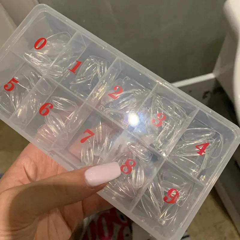 10Grids Nails Art Organizer Box Storage Tool For False Nail Tips Glitter Rhinestone Tools 2 Size Plastic Empty Fake Nail Storage Novara Shop