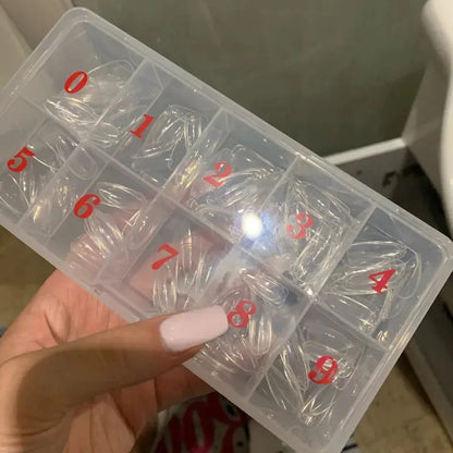 10Grids Nails Art Organizer Box Storage Tool For False Nail Tips Glitter Rhinestone Tools 2 Size Plastic Empty Fake Nail Storage Novara Shop