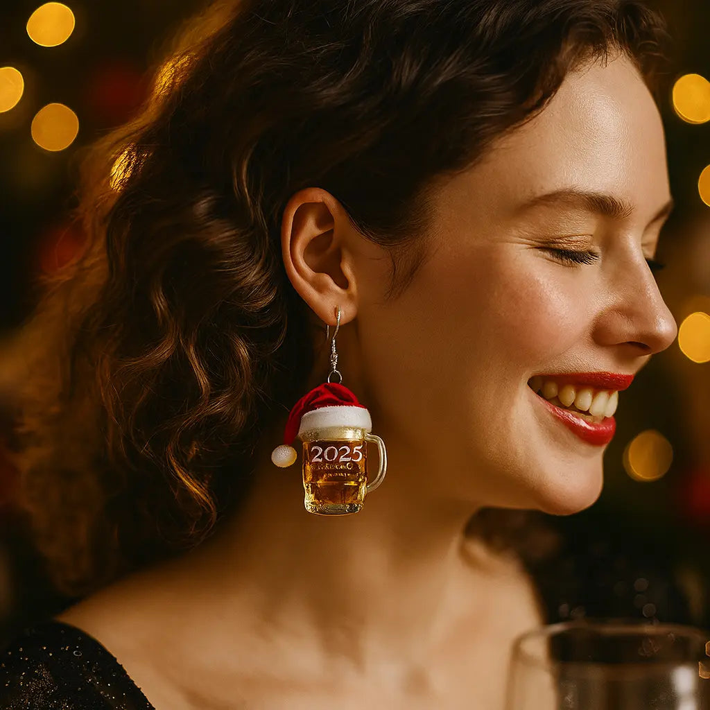 Christmas Beer Earrings | Stylish Christmas Earrings | Novara Shop