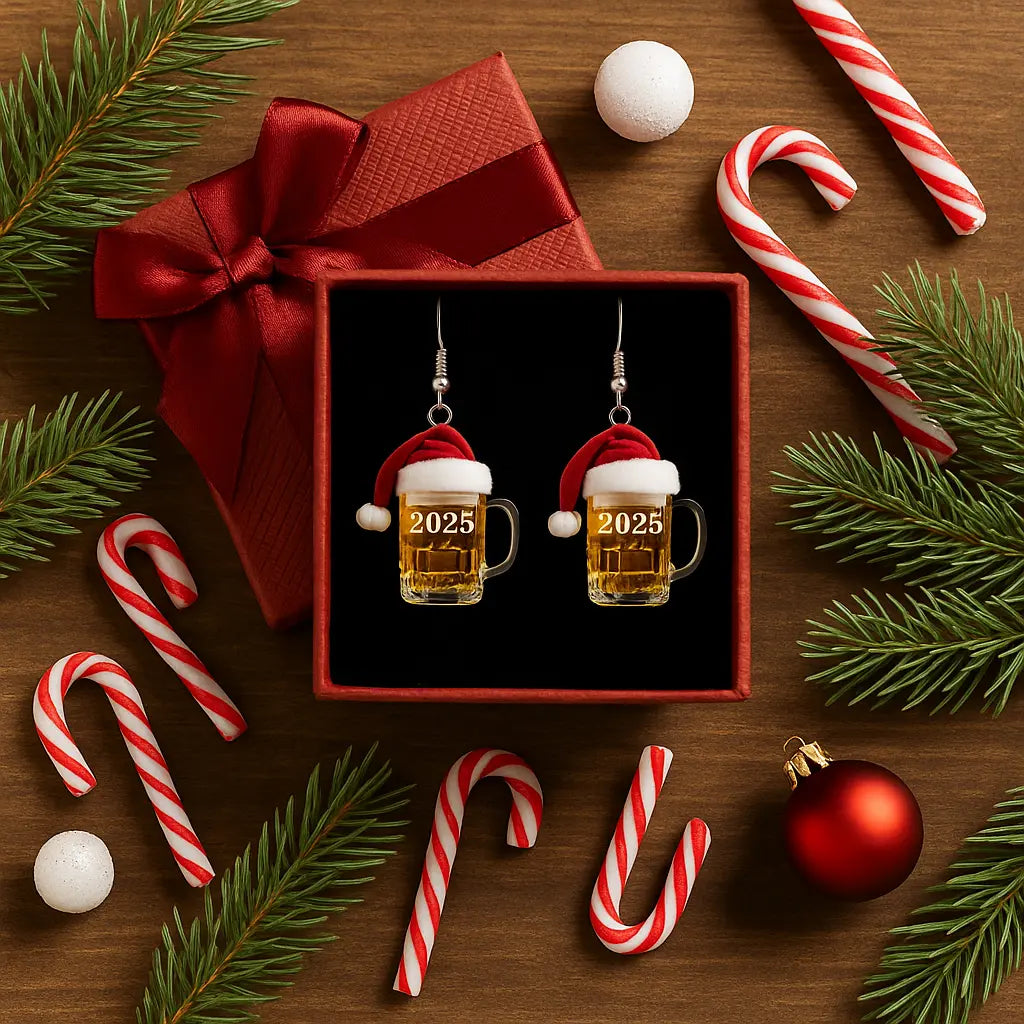 Christmas Beer Earrings | Stylish Christmas Earrings | Novara Shop