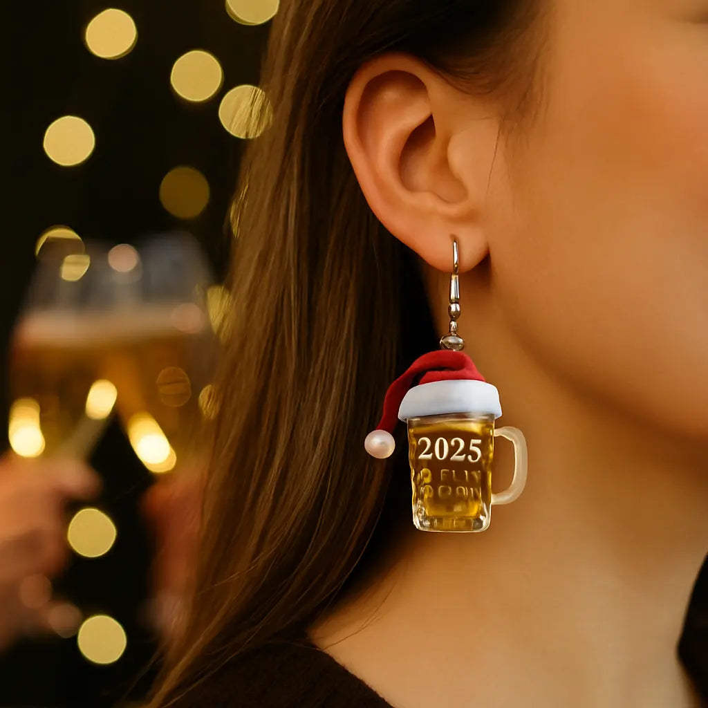 Christmas Beer Earrings | Stylish Christmas Earrings | Novara Shop