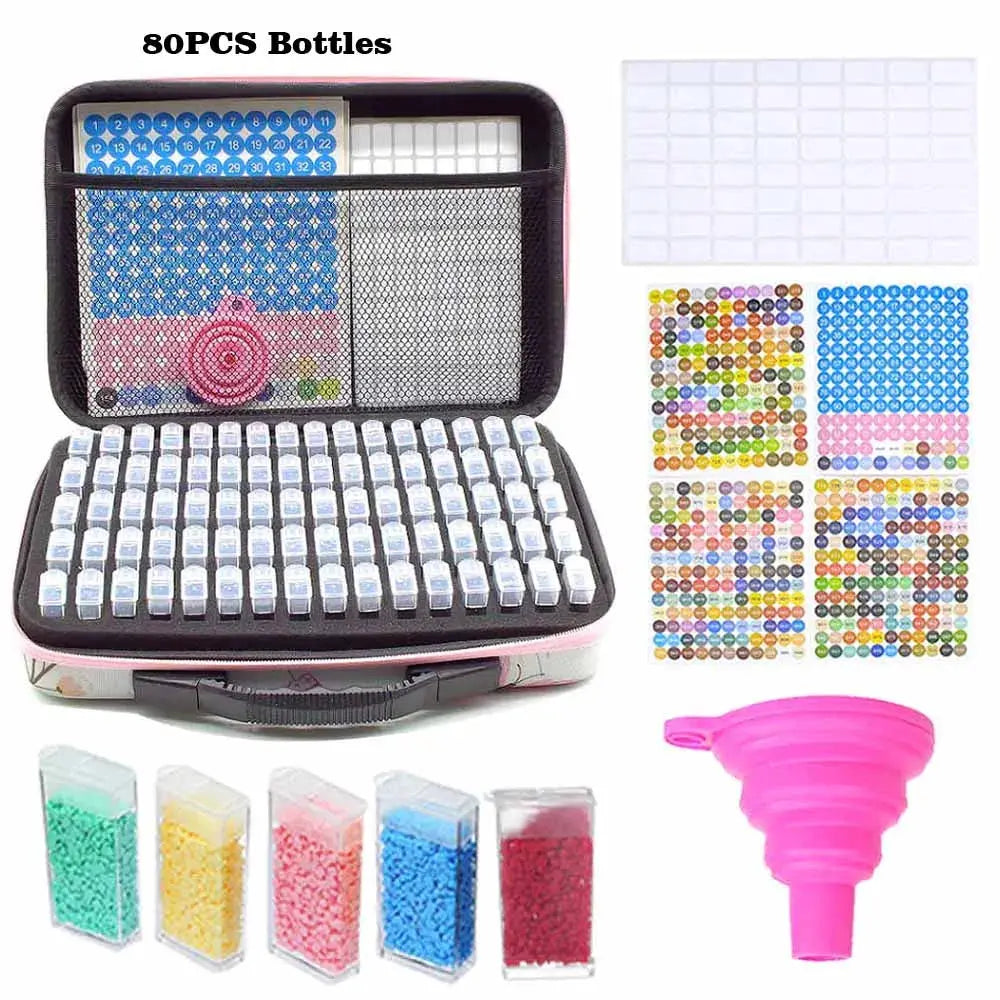 Diamond painting tools set of organizer bag nail art storage round bottle dispensing bag handbag Novara Shop
