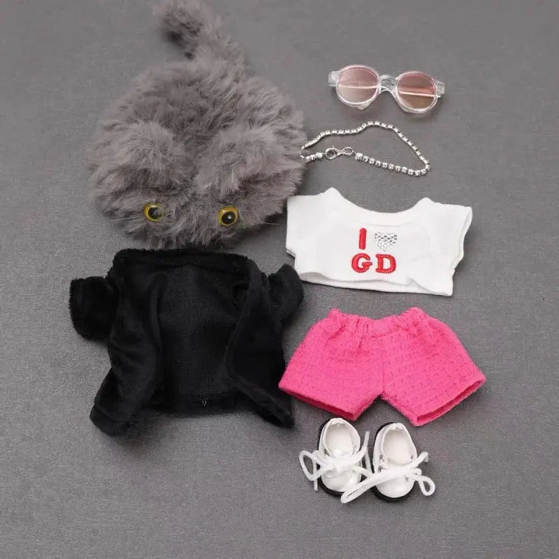 15-17cm Labubu Clothing Doll Suit Gd Concert Same Style Cat Headgear Hat Clothing Set Accessories Clothes Korean Idol Fans Gifts Novara Shop