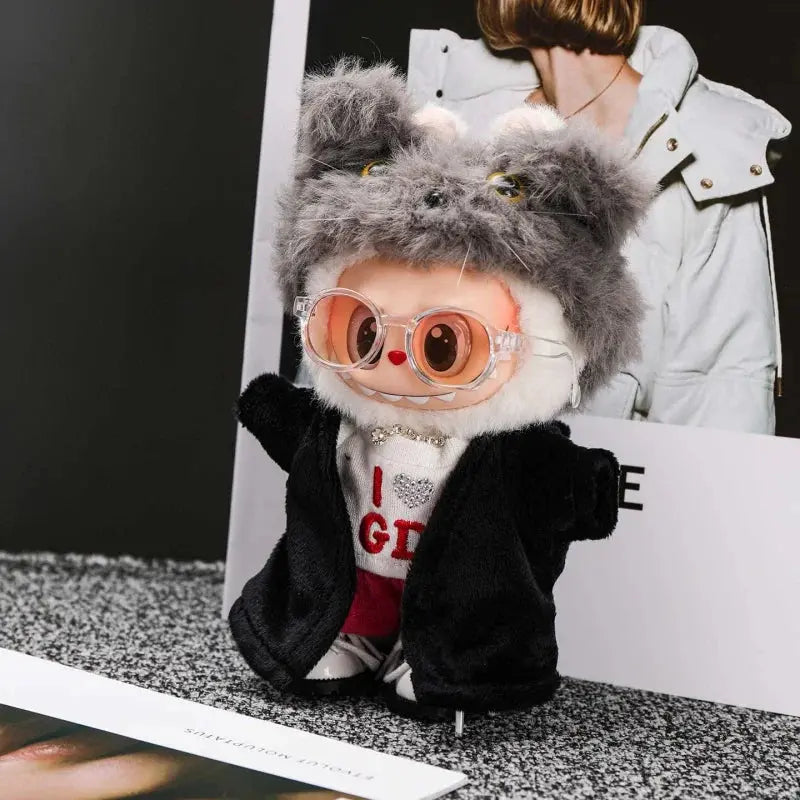 15-17cm Labubu Clothing Doll Suit Gd Concert Same Style Cat Headgear Hat Clothing Set Accessories Clothes Korean Idol Fans Gifts Novara Shop