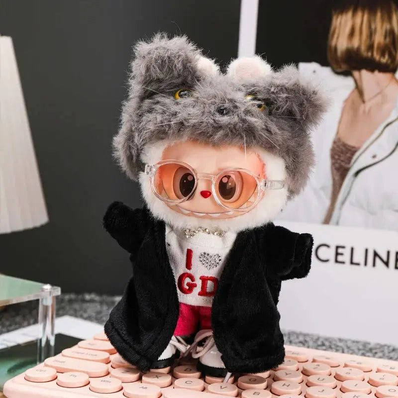 15-17cm Labubu Clothing Doll Suit Gd Concert Same Style Cat Headgear Hat Clothing Set Accessories Clothes Korean Idol Fans Gifts Novara Shop
