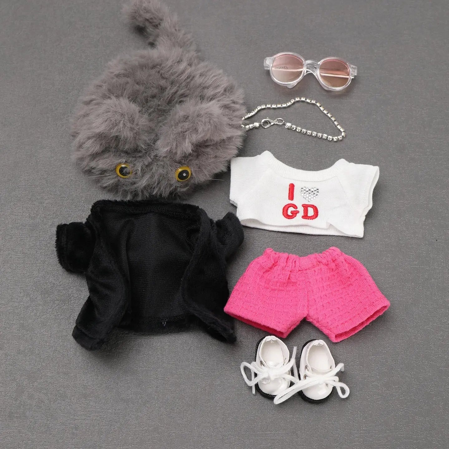 15-17cm Labubu Clothing Doll Suit Gd Concert Same Style Cat Headgear Hat Clothing Set Accessories Clothes Korean Idol Fans Gifts Novara Shop