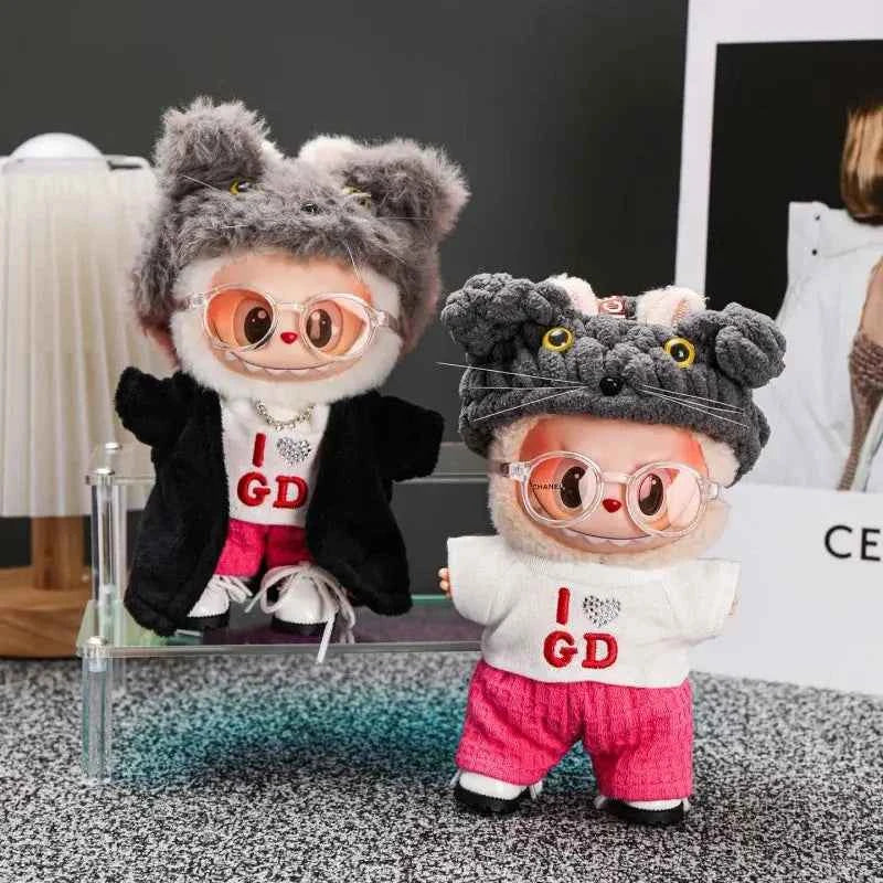 15-17cm Labubu Clothing Doll Suit Gd Concert Same Style Cat Headgear Hat Clothing Set Accessories Clothes Korean Idol Fans Gifts Novara Shop