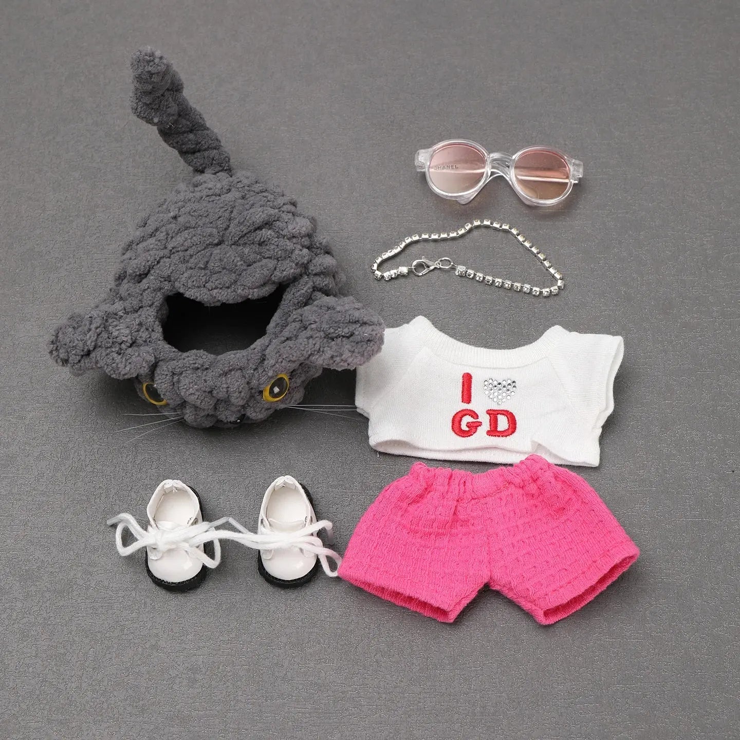 15-17cm Labubu Clothing Doll Suit Gd Concert Same Style Cat Headgear Hat Clothing Set Accessories Clothes Korean Idol Fans Gifts Novara Shop