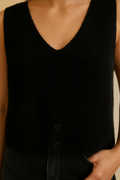 Autumn Winter V-Neck Knit Vest Threble Niche Cropped Knitwear