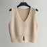 Autumn Winter V-Neck Knit Vest Threble Niche Cropped Knitwear